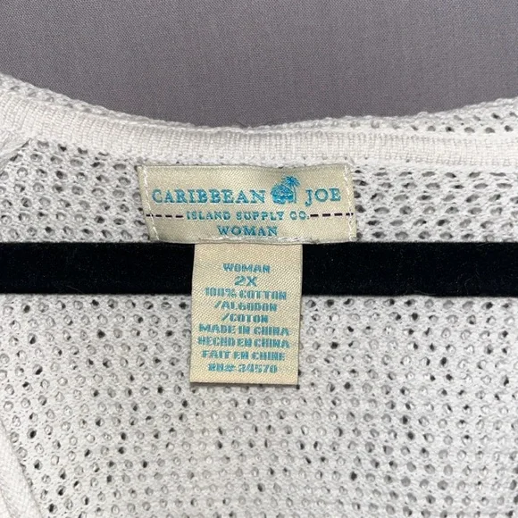 CARIBEAN JOE Beach net coverup hoodie - Picture 2 of 5